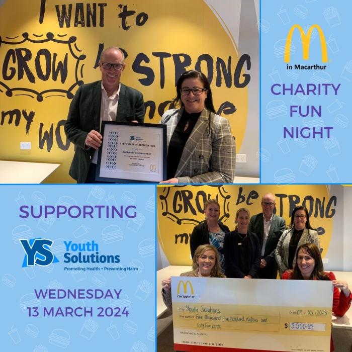 McDonald’s Macarthur’s Charity Fun Night to Support Youth Solutions