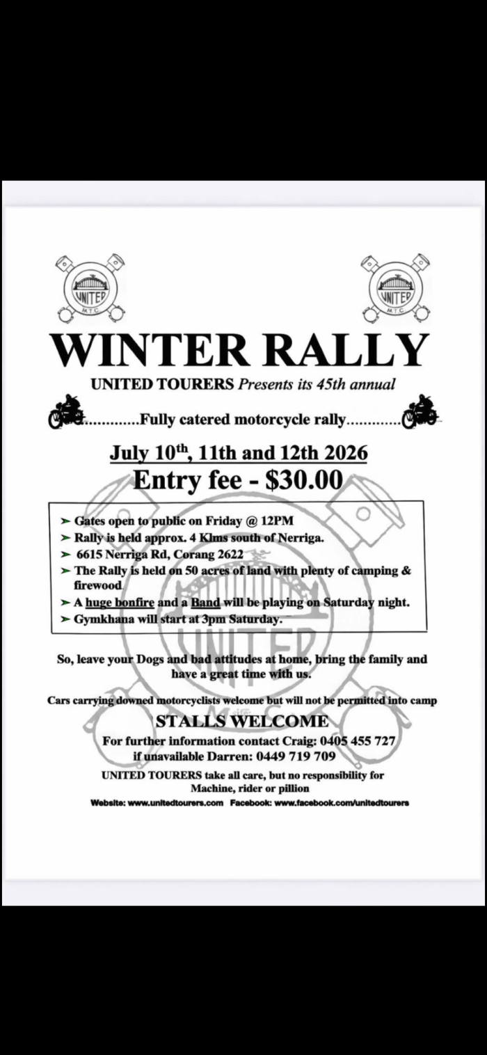 United Motorcyle Touring Club’s Winter Rally