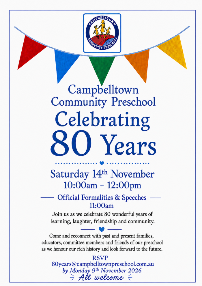 Campbelltown Community Preschool 80 Year Anniversary