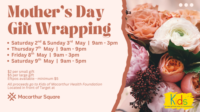 Mother’s Day Gift Wrapping for Kids of Macarthur