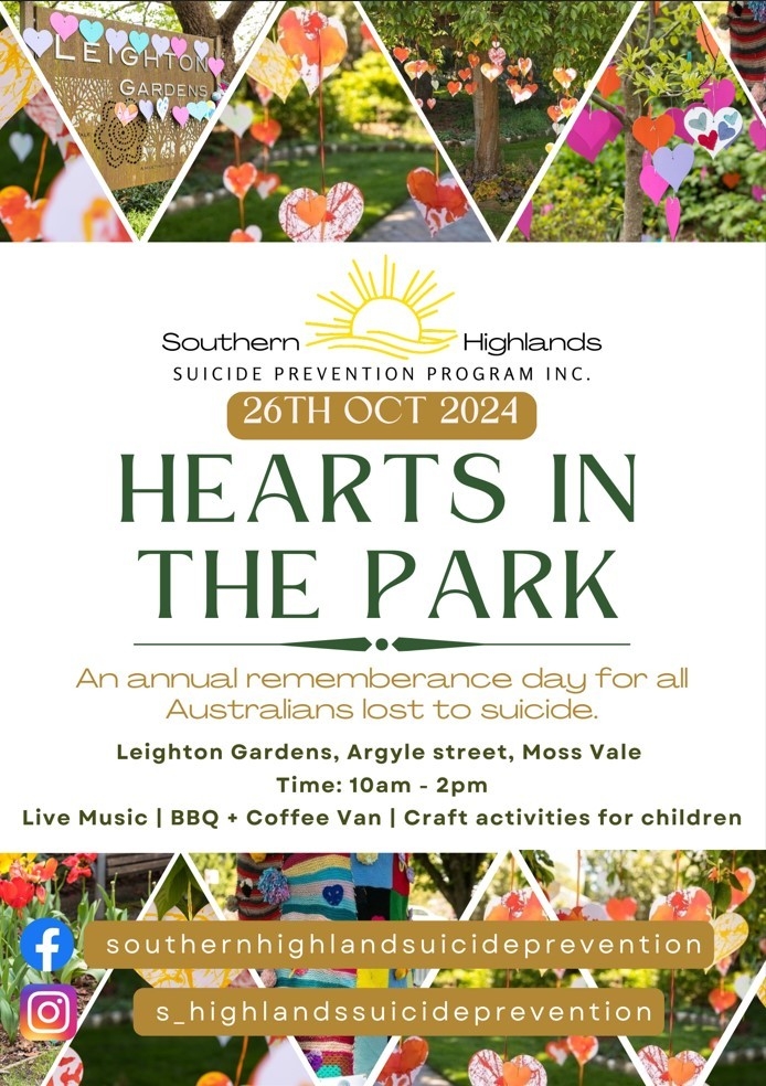 Southern Highlands Suicide Prevention “Hearts in the Park”