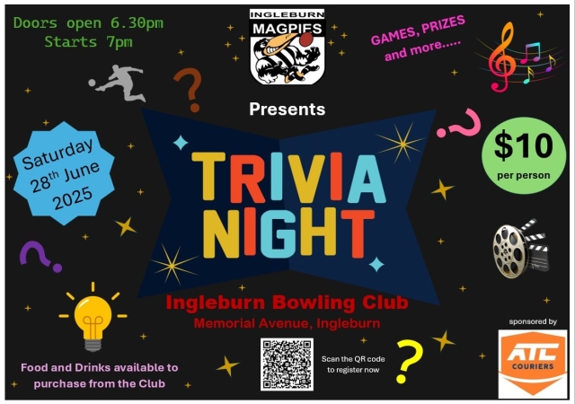 Ingleburn Magpies Junior AFL Club Trivia Night