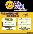 Be Kind Friday- Free Community Breakfast