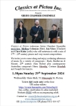 Classics at Picton Inc. Welcomes The Sirius Chamber Ensemble