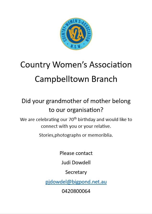 CWA Campbelltown Branch are looking for former members