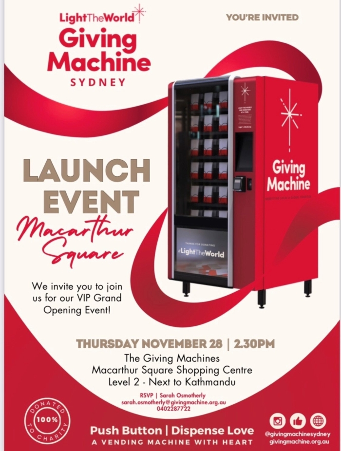 Light The World “Giving Machine” Grand Opening Launch, Macarthur Square