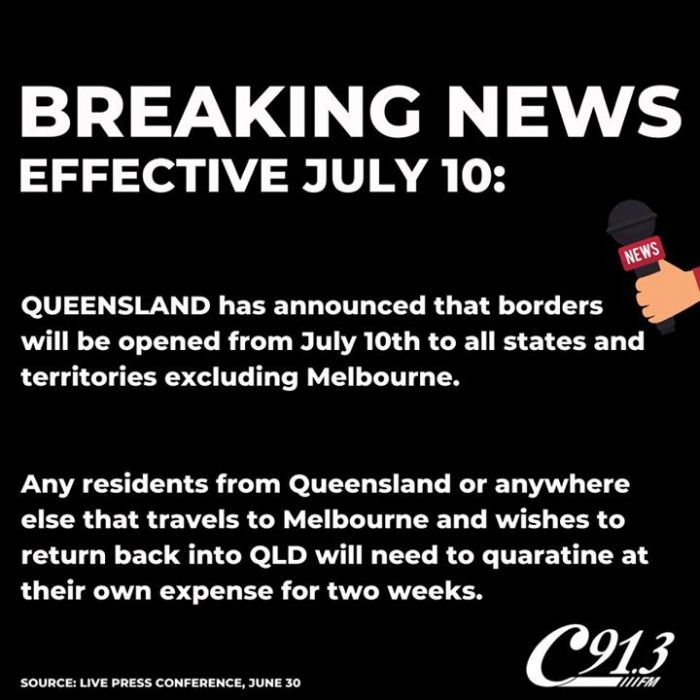 #BREAKING Queensland will re-open borders will…