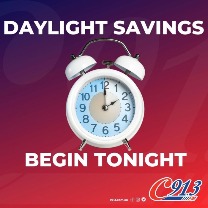 REMINDER SPRING forward 1hr at 2am! c91.3FM Macarthur's Radio Station